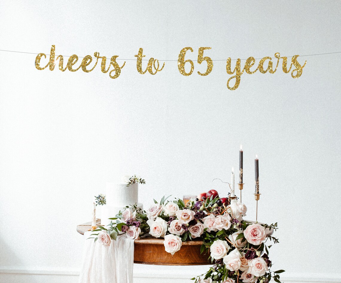 3dRose Gartenflagge "Cheers To 65 Years" - 30,5x45,7 Cm, Rot, Aus Polyester
