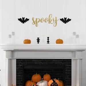 Spooky Banner, Halloween Banner, Halloween Decorations, Halloween Party, Boo Banner, Ghost Decorations, Ghost Garland, Bat banner