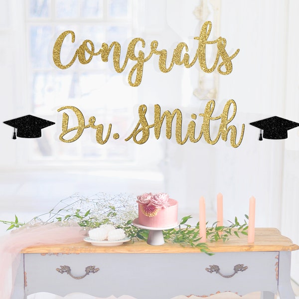 Personalized Medical school graduation banner, med school graduation decorations, class of 2024 Congrats Dr Personalized