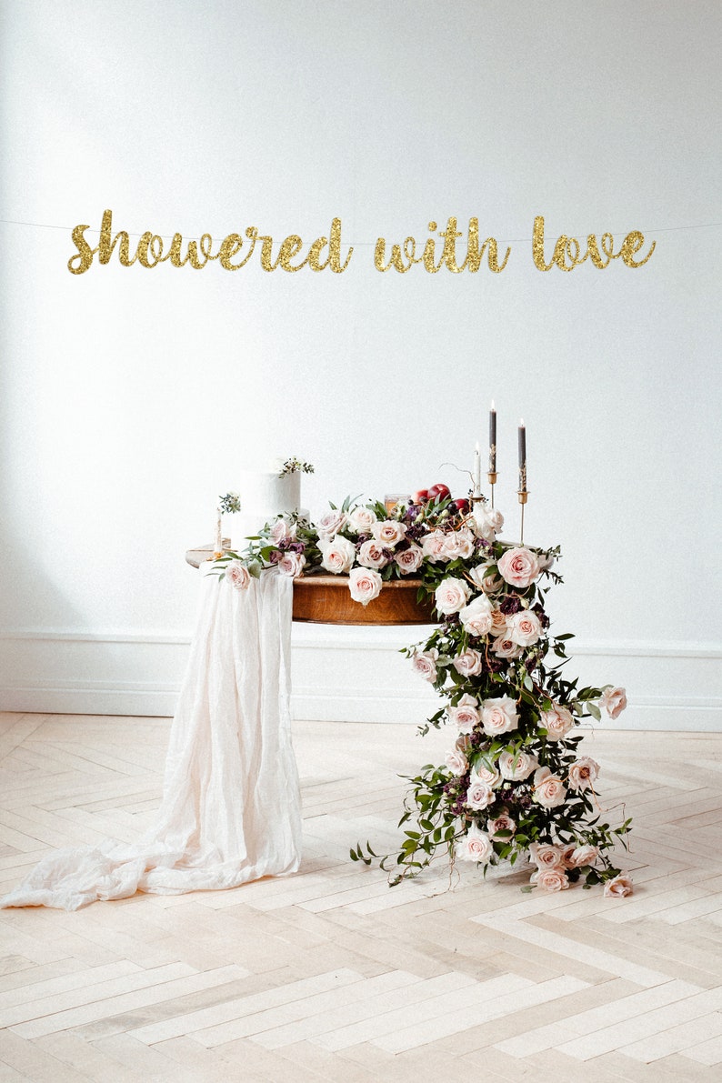 Showered With Love Banner Bridal Shower Banner Bride to Be Etsy