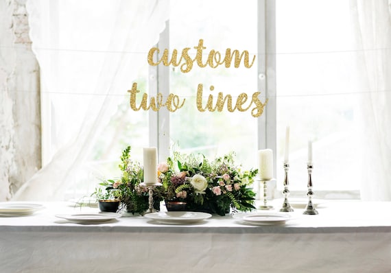 Custom Banner Personalized Banner Two Lines For Long Text Etsy