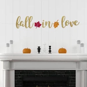 Fall in Love banner, fall bridal shower, fall banner, fall in love, fall wedding, weddings, glitter banners, Bridal shower decoration