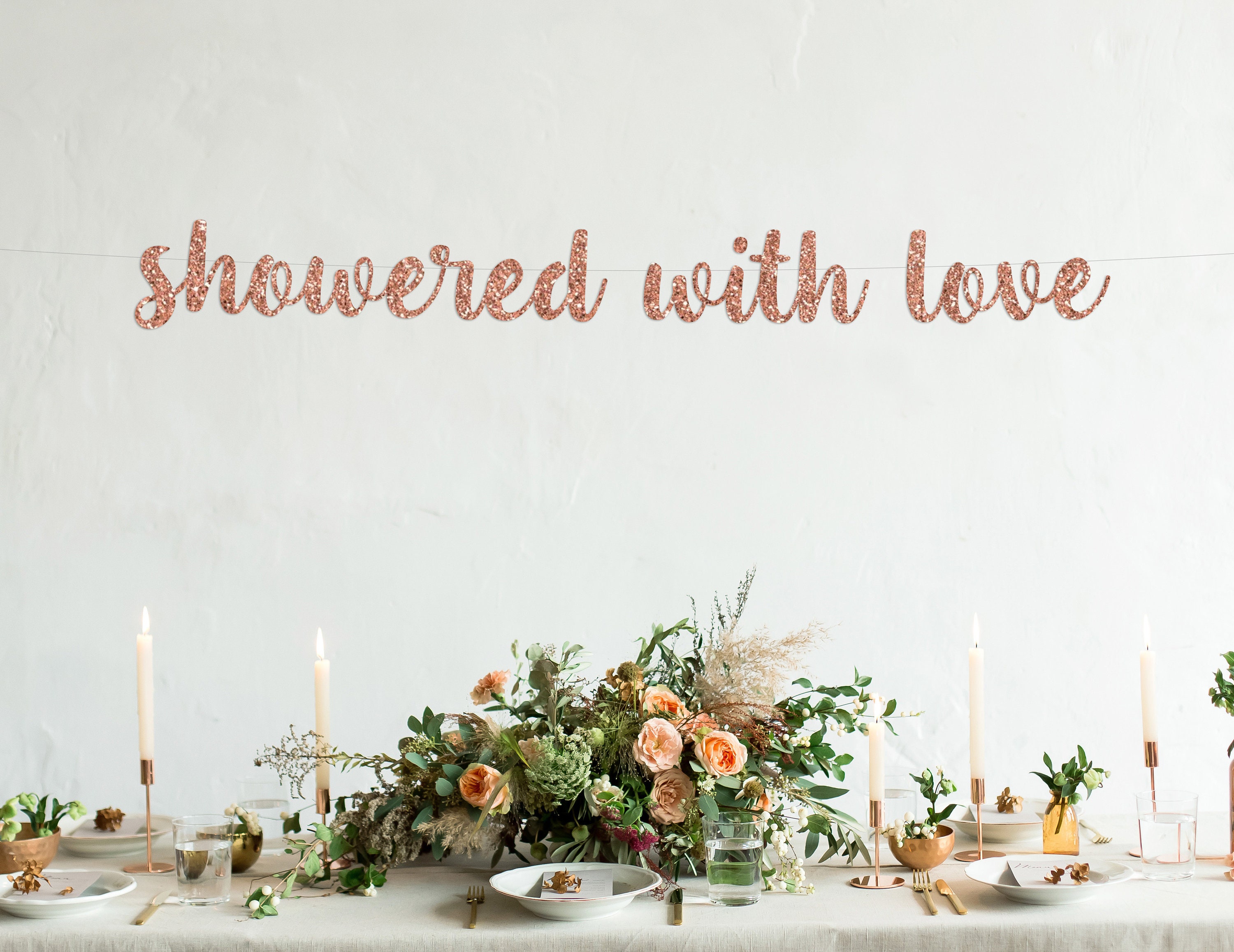 Showered With Love Banner Bridal Shower Banner Bride to Be Etsy