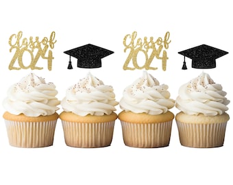 Class of 2024 Graduation CupCake Topper, 2024 CupCake Toppers, Congrats Grad Decor Seniors Cake Topper Seniors 2024, Graduation Cap