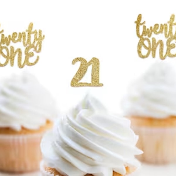 twenty one cupcake toppers, 21st birthday, 21, cupcake toppers, cake toppers, glitter cupcake toppers, twenty first, birthday, legal af