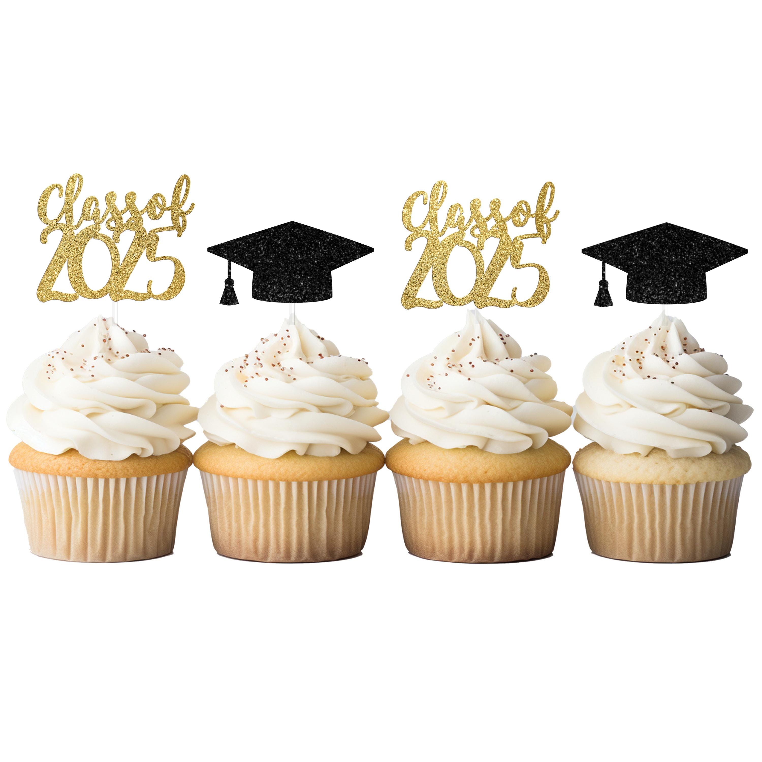 Cupcake-Topper Mit Glitzer – 18 Stück Für Abschlussfeiern & Jubiläen (Senioren 2024)