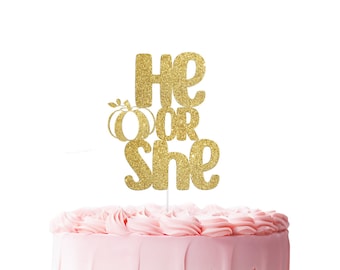 Tårtdekorationer för könsavslöjande för liten pumpa, Liten pumpafest, Vårt lilla pumpatema, Höst, Babyshower, Könsavslöjande