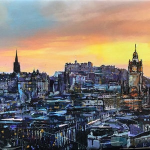 Pôr do sol em Edimburgo