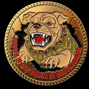USMC  Devil Dog Challenge Coin, Forged In Grit Bound By Brotherhood