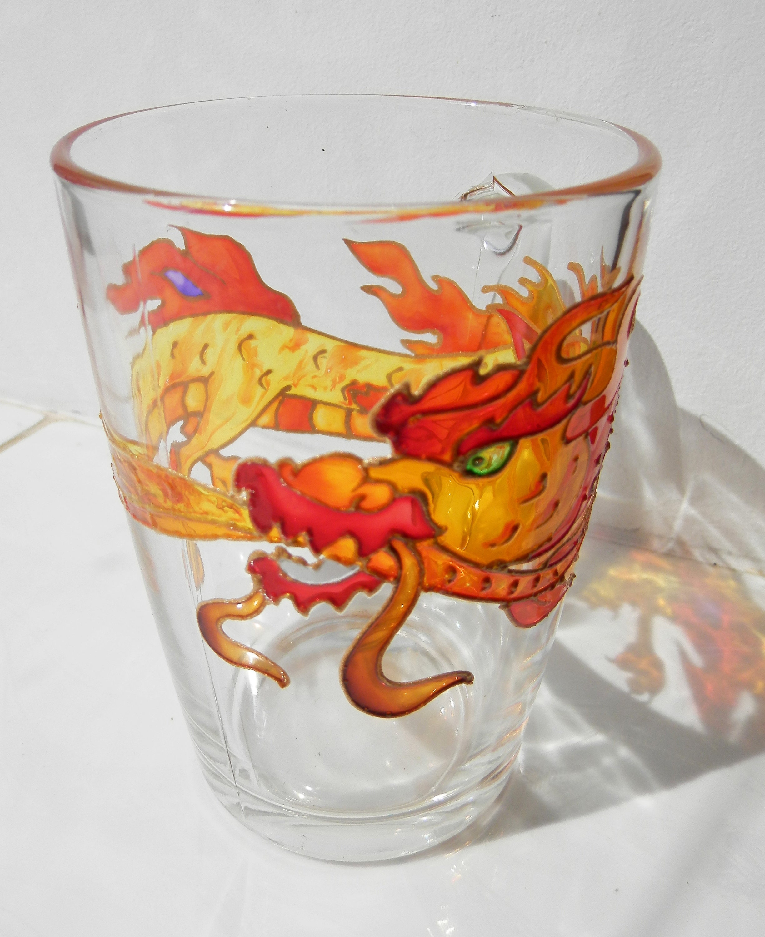 Dragon mug Personalized dragon cup Hand painted stained Etsy