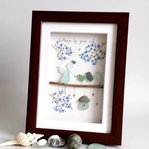 Sea Glass Angel, Sea Glass Art House, Glass Birds, Pebble Art, Framed Art, Unique, Handmade