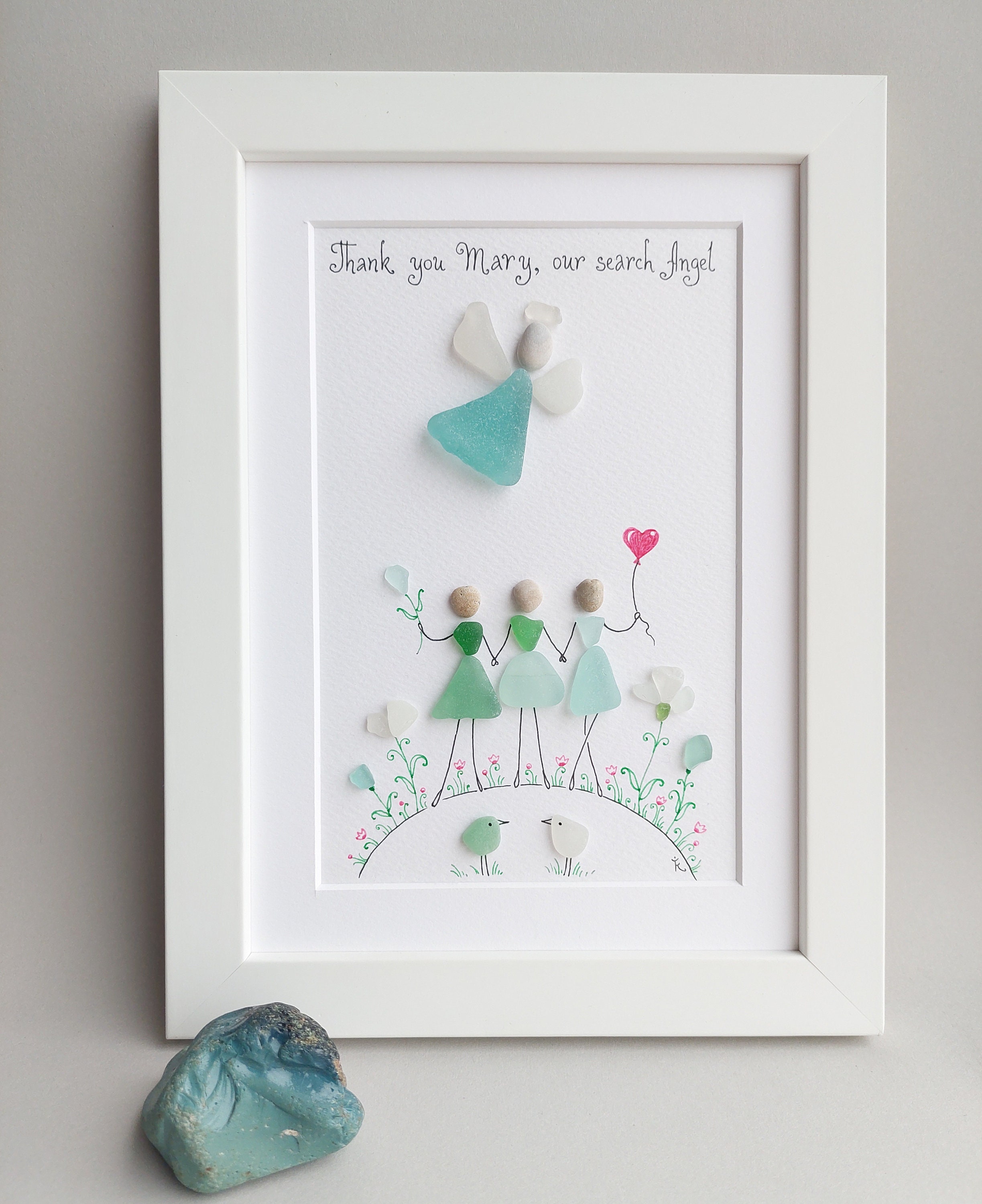 Angel Artwork Seaglass, Angel Seaglass, Spiritual Gift, Angel