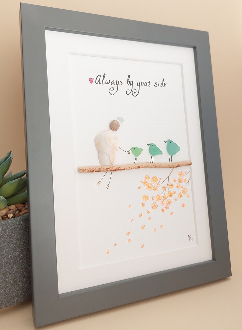 Sea Glass Angel Sea Glass Art House Glass Birds Pebble Art Etsy