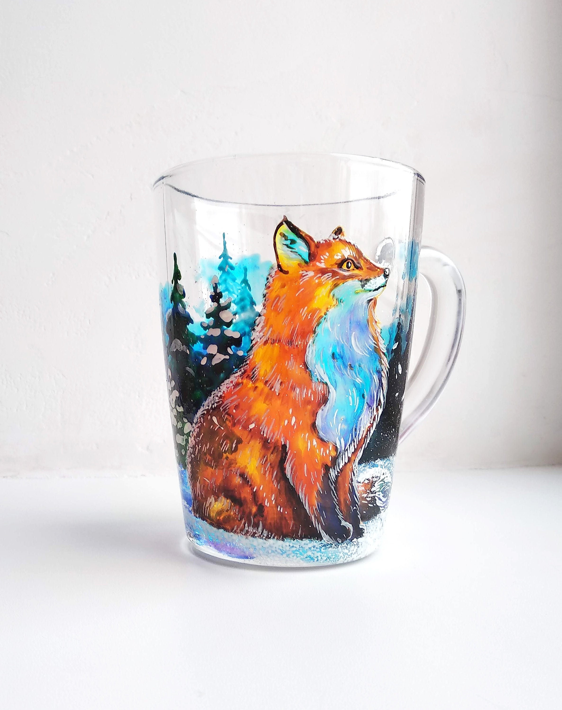 Fox Mug Personalized Fox Mug Orange Fox Fox Coffee mug Fox Etsy