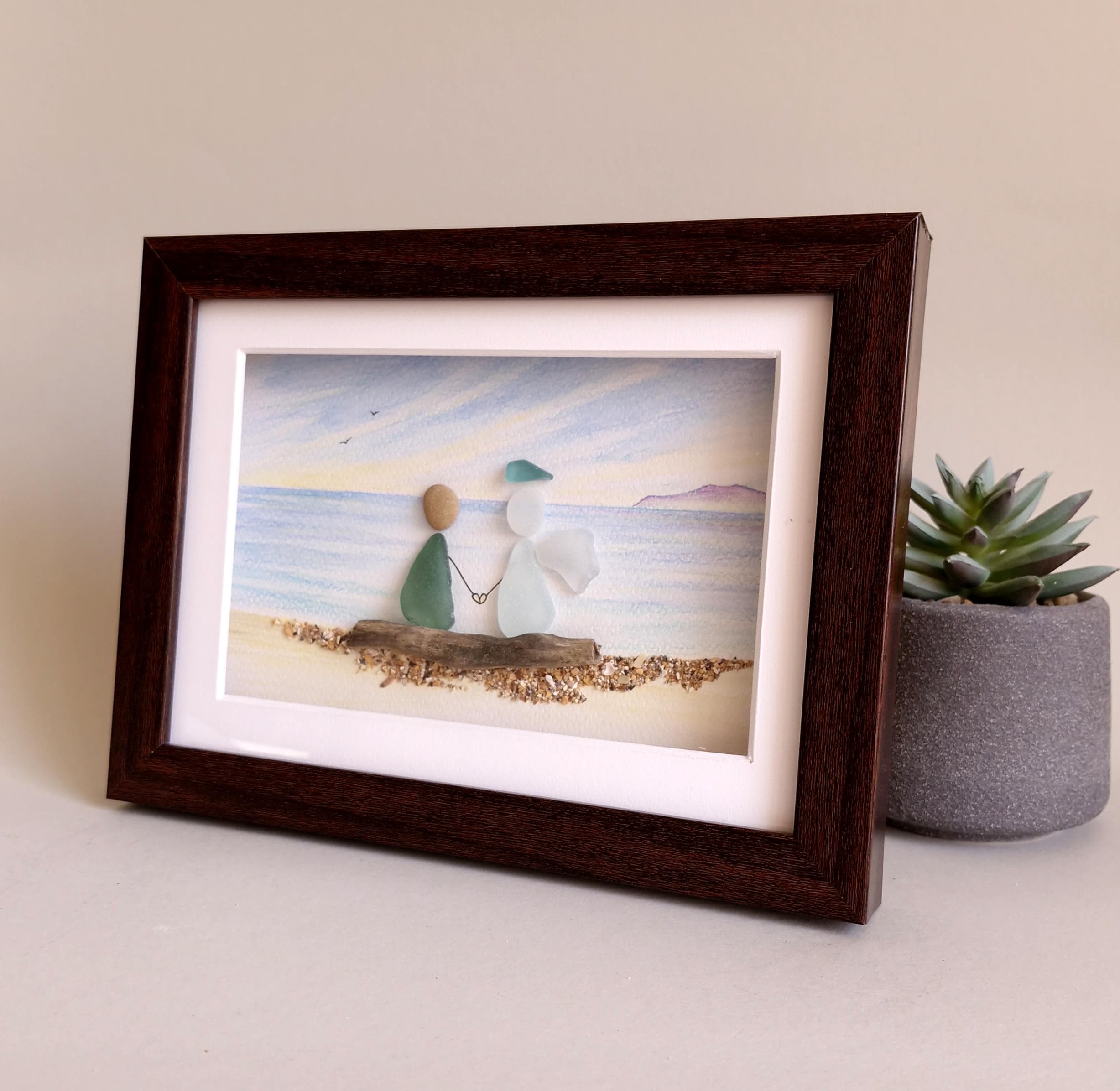 Sea Glass Angel, Sea Glass Art, Pebble Art, Angel Lover Gift