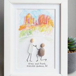 Personalised Sea Glass & Pebble ENGAGEMENT GIFTS for Couple, SeaGlass art couple, Gift for Newly Engaged Couple,SeaGlass art gift for couple