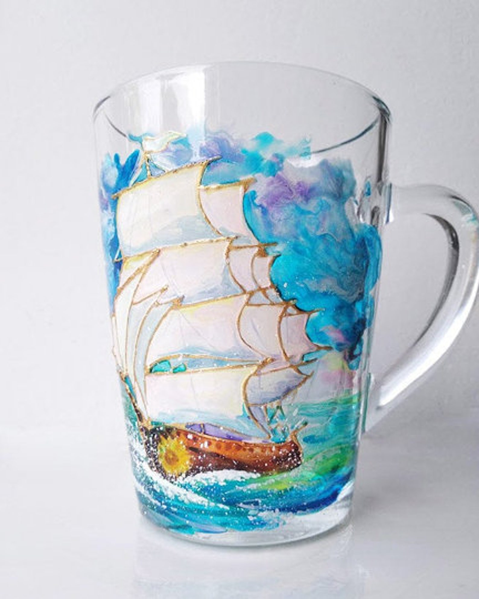 Ship tea cup Clipper Ship Coffee Mug Coffee Cup with Name or Etsy España