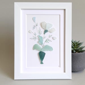 Sea Glass Art Flower, Sea Glass Picture, Mom Gifts, Seaglass Art, Unique Gift for Mom