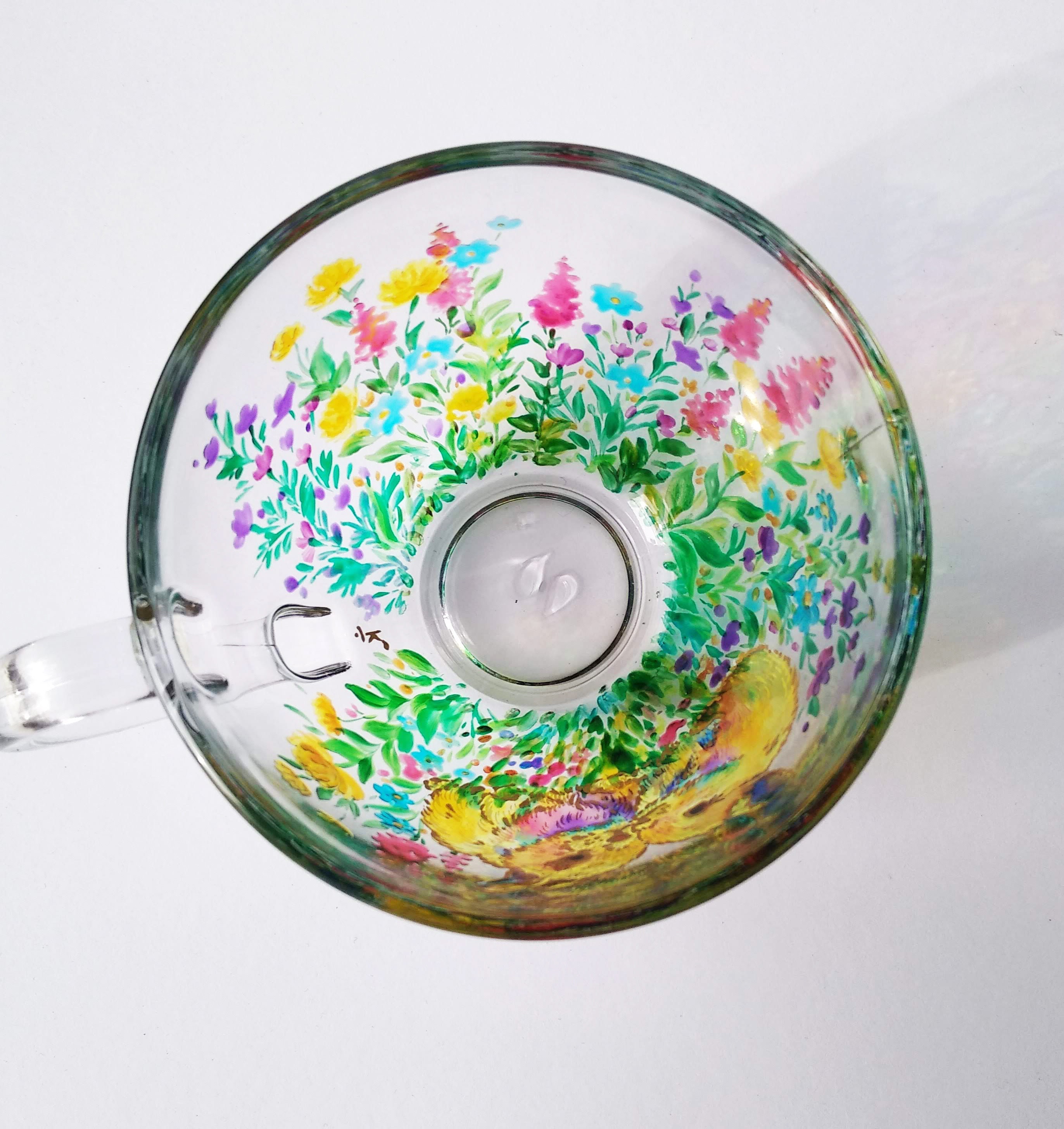 Rabbit Tea Cup and Saucer Hand Painted Tea Cup Personalised Etsy