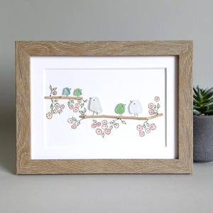 Sea Glass Art Family, Sea Glass Birds, Sea Glass Art Home, Glass Birds, Sisters, Framed Art
