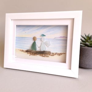 Sea Glass Angel, Sea Glass Art, Pebble Art, Angel Lover Gift, Memorial Gift, Sentimental Gift