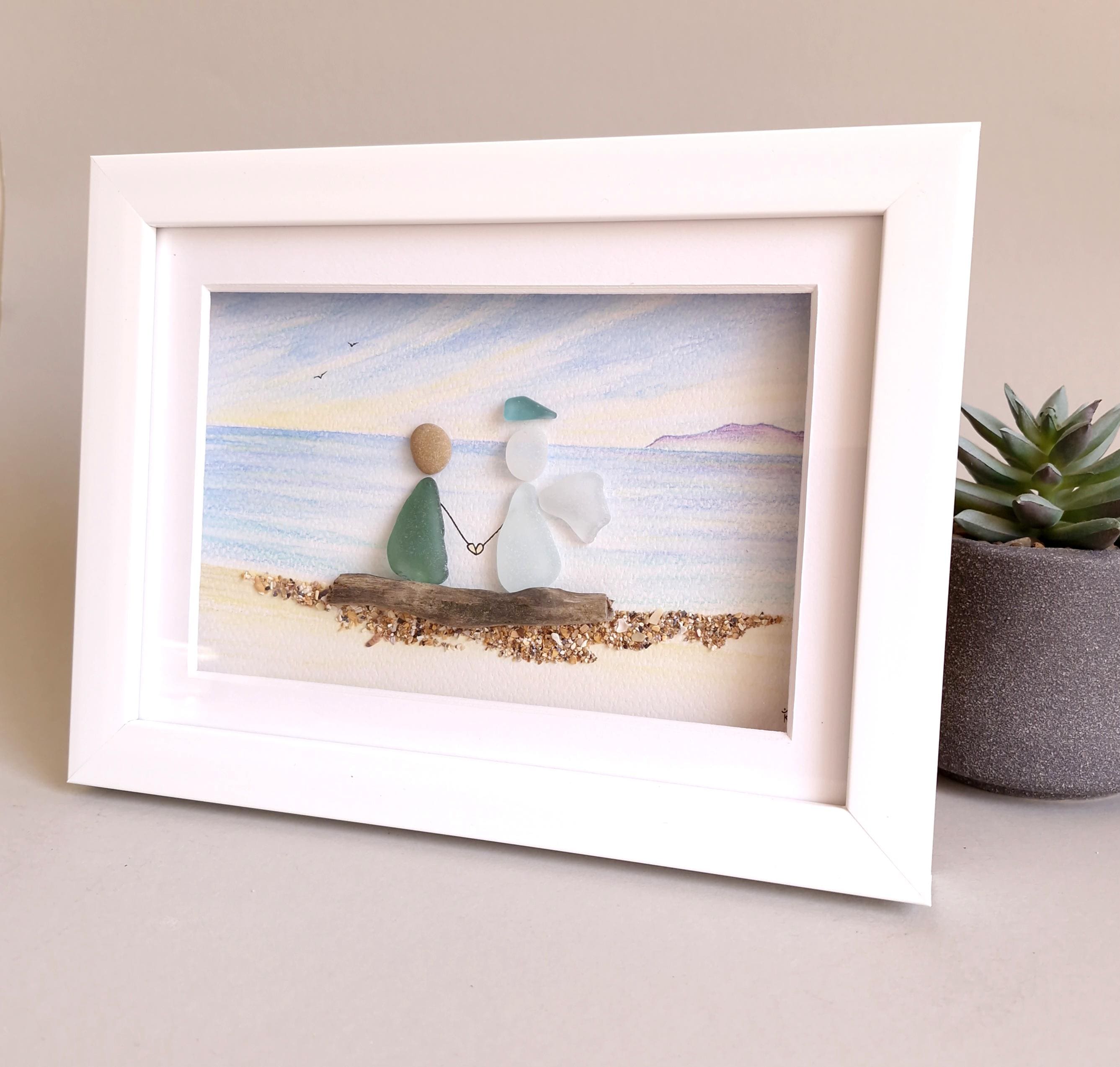 天然石seaglass art ✴︎ゆめのまち Sea Glass Angel, Sea Glass Art, Pebble Art, Angel Lover Gift