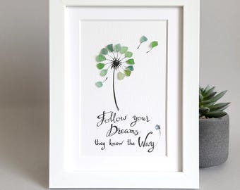 Windflower SeaGlass for Women, Dandelion SeaGlass, Wildflower SeaGlass, Nature Lover Gift for Women, Dandelion Picture Women