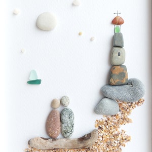 Sea Glass Lighthouse Hand Made Sea Glass Lighthouse - Etsy