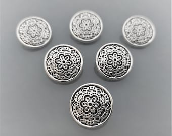 5 chemisiers bijoux boutons métal argentés avec strass кнопки gombok Nasturi 11 mm