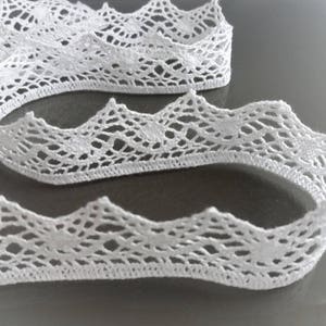 Dentelle blanche de coton largeur 3 cm