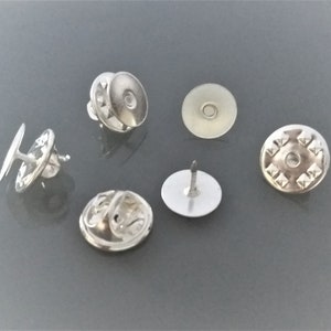 50 supports pin's base 10 mm métal coloris argent clair image 4