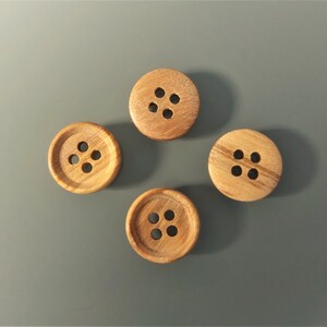 10 boutons bois ronds 12 mm 4 trous image 5