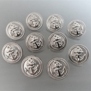 10 boutons ancres 18 mm de coloris argent image 6