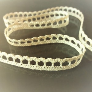 Dentelle écrue de coton largeur 9 mm