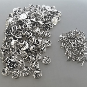 100 supports pin's métal coloris argent image 1