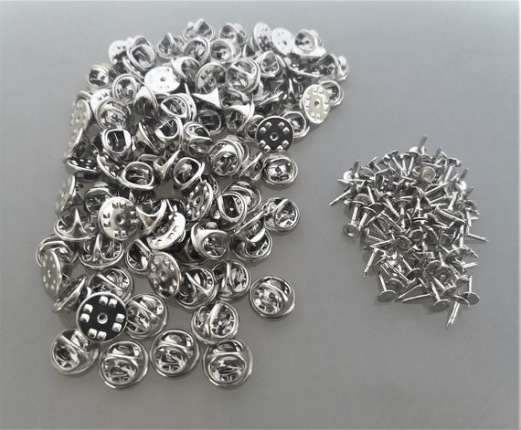 100 Supports Metal Pins Silver Color 