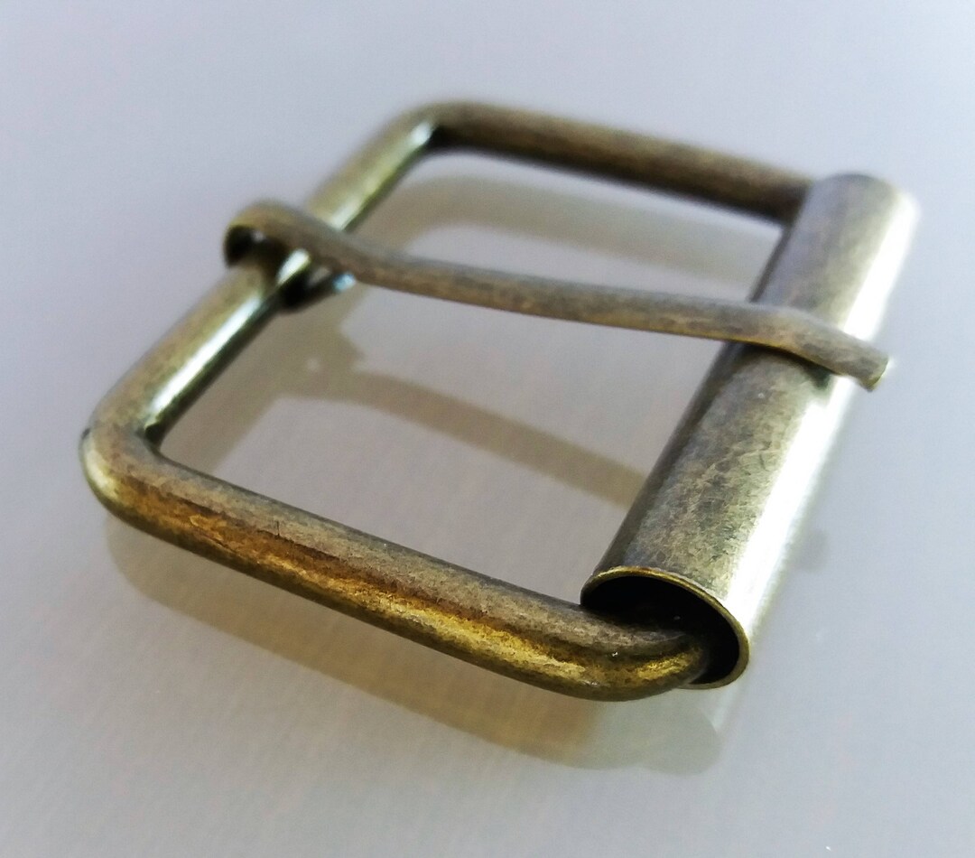 Fibbia Cintura Rettangolare Metallo Stile Western Con Placcatura Bronzo E Totem - Foto 3