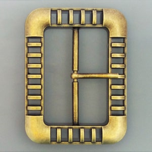 Rectangular belt buckle passage of 5 cm bronze color