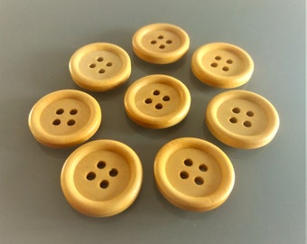 8 round wood buttons 20 mm 4 holes