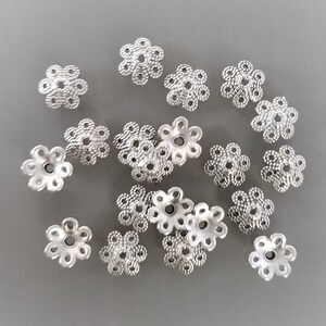 20 coupelles 10 mm fleurs métal coloris argent image 4