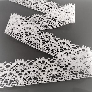 Dentelle blanche de coton largeur 4,4 cm