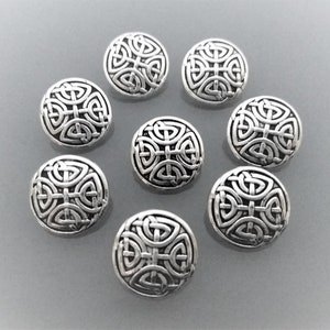 8 round buttons 17mm metal color blackened silver image 1