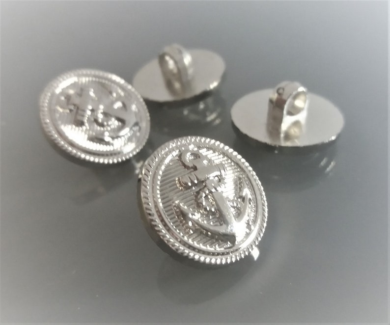 10 boutons ancres 18 mm de coloris argent image 5