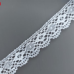 Dentelle ajourée blanche de largeur 21 mm