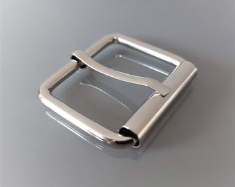 Boucle de ceinture rectangulaire en métal coloris argent passage de 38 mm