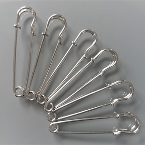 6 Spille di sicurezza 55 mm colore argento