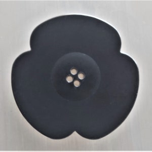 3 Boutons fleurs 4 cm plastique coloris noir image 2