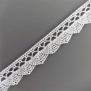 1 m 20 de dentelle blanche en coton largeur 18 mm