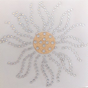 Transfert soleil 8,5 cm strass thermocollant