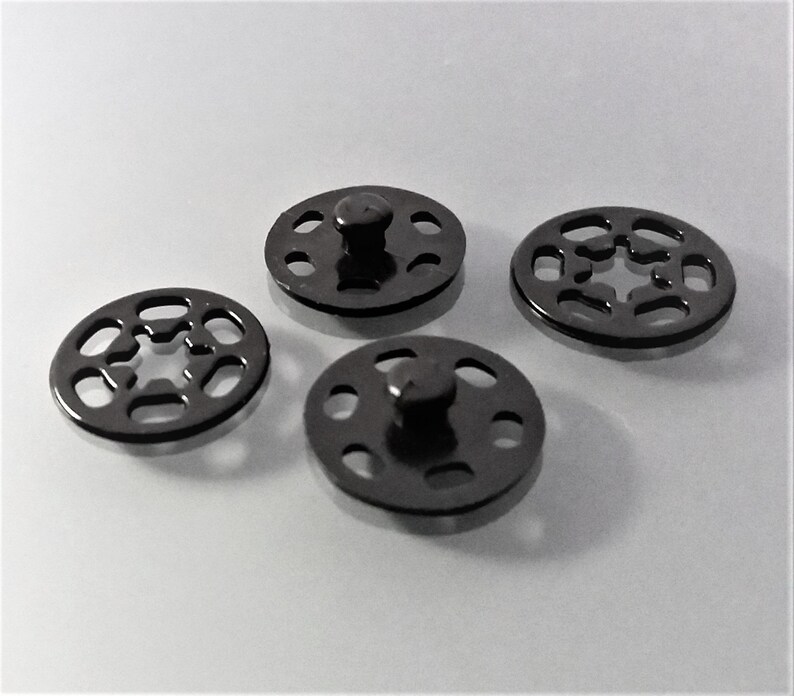 20 round snaps 15 mm black plastic image 3